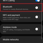 A screenshot displaying how to use Bluetooth on Android with the Connections menu open and Bluetooth tab highlighted.