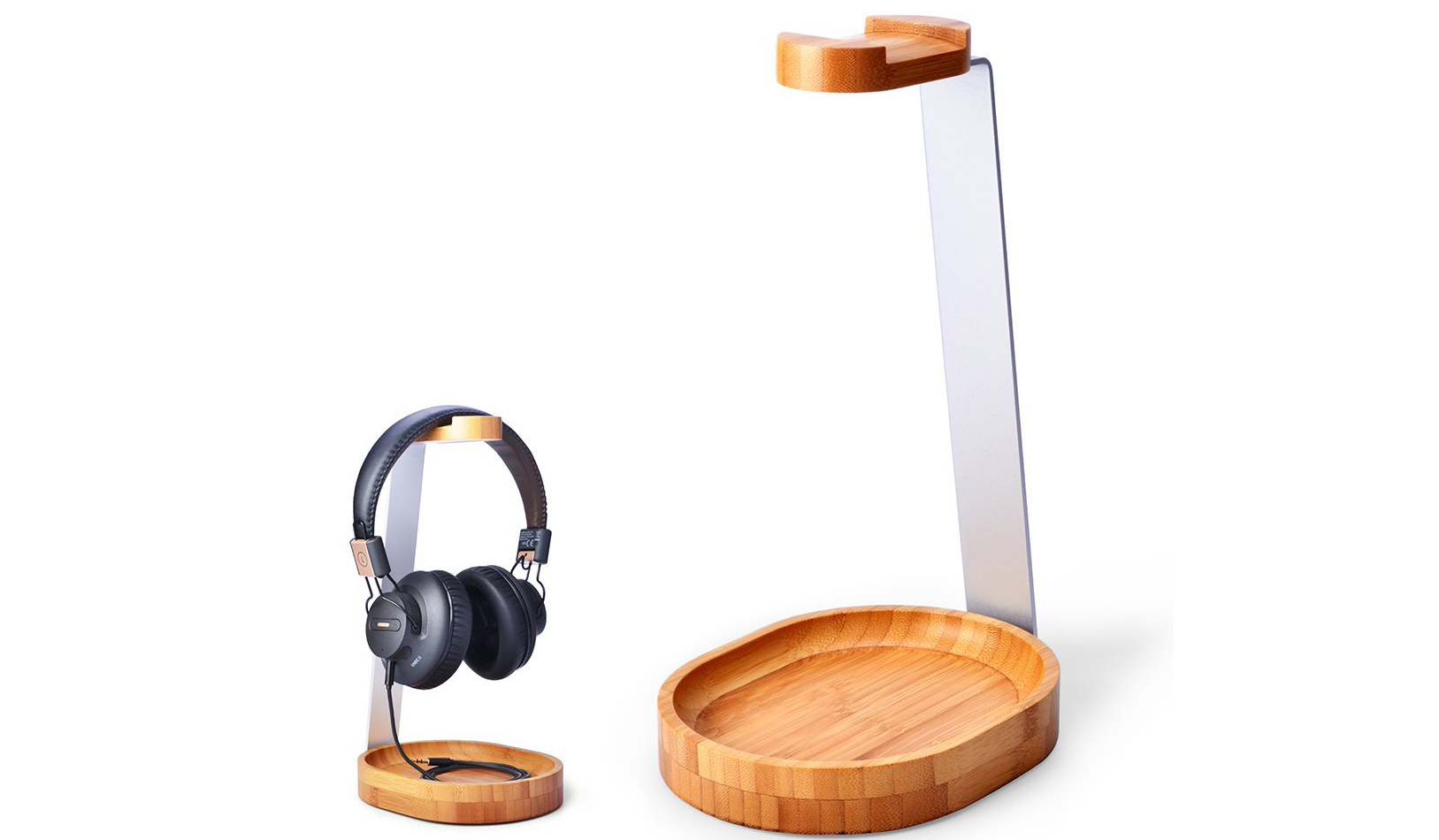 Wooden Stand for Two Headsets