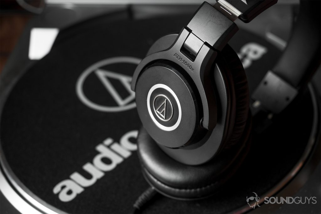 Best headphones under $100: Audio-Technica ATH-M40x on Audio-Technica record player