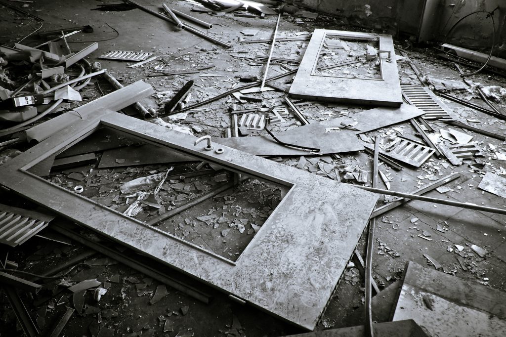A photo of a destroyed room, for the article 