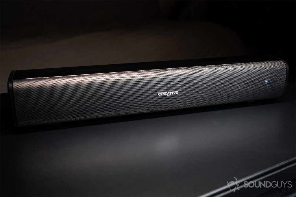 Creative Stage Air: A straight-on image of the speaker, full soundbar in view.