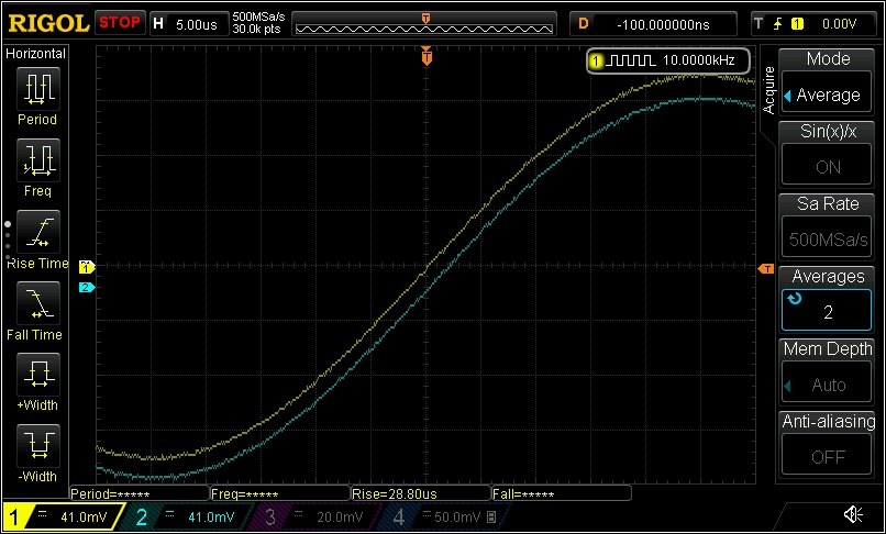 10khz sine wave output capture with an oscilloscope