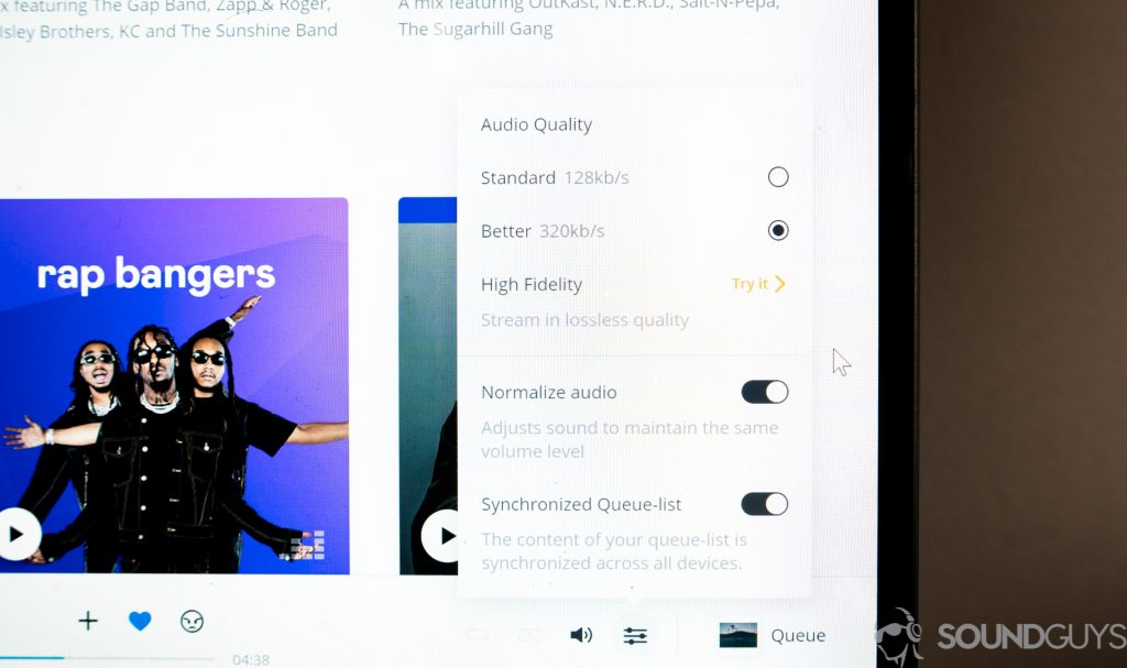 Deezer app - audio quality settings