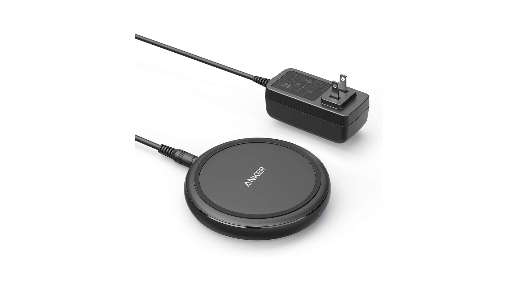 A product render of the Anker PowerWave II Qi wireless charging pad.