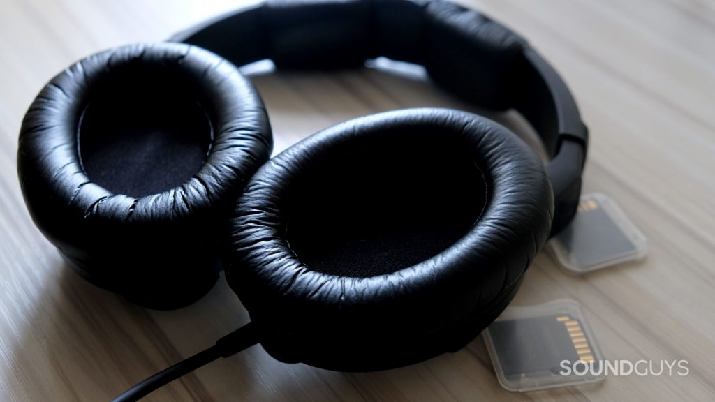 The Sennheiser HD 280 Pro studio headphones with the ear pads facing upward.