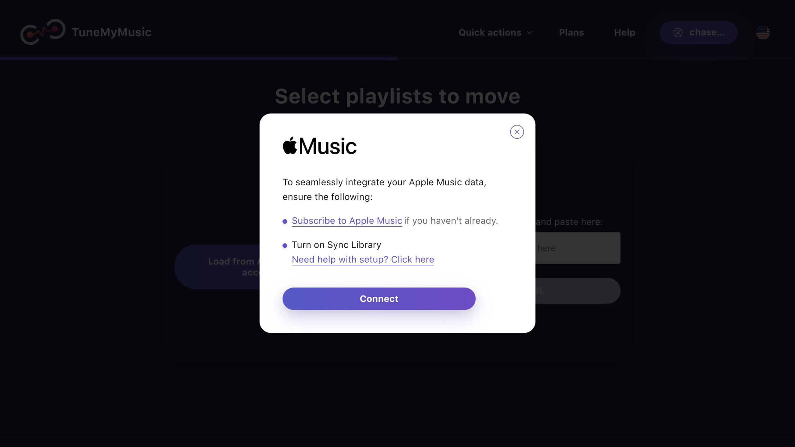 TuneMyMusic Apple Music permissions. 