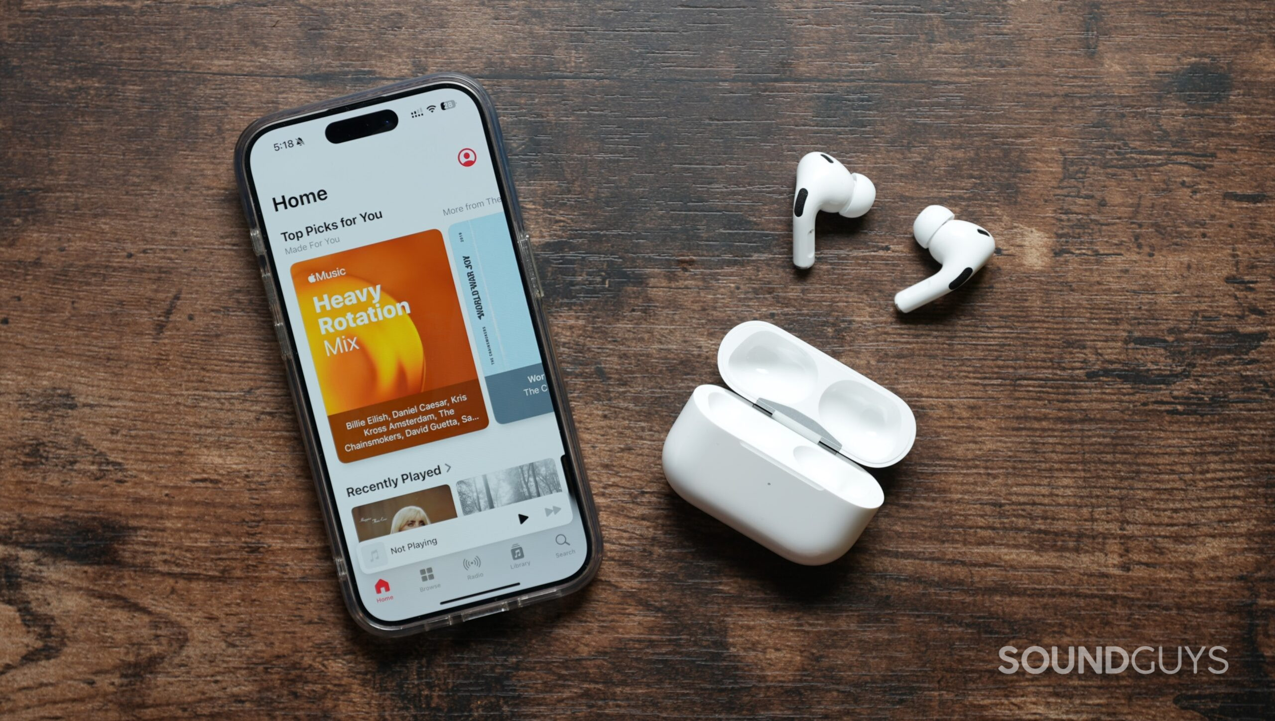 Apple music on iphone with airpods pro 2
