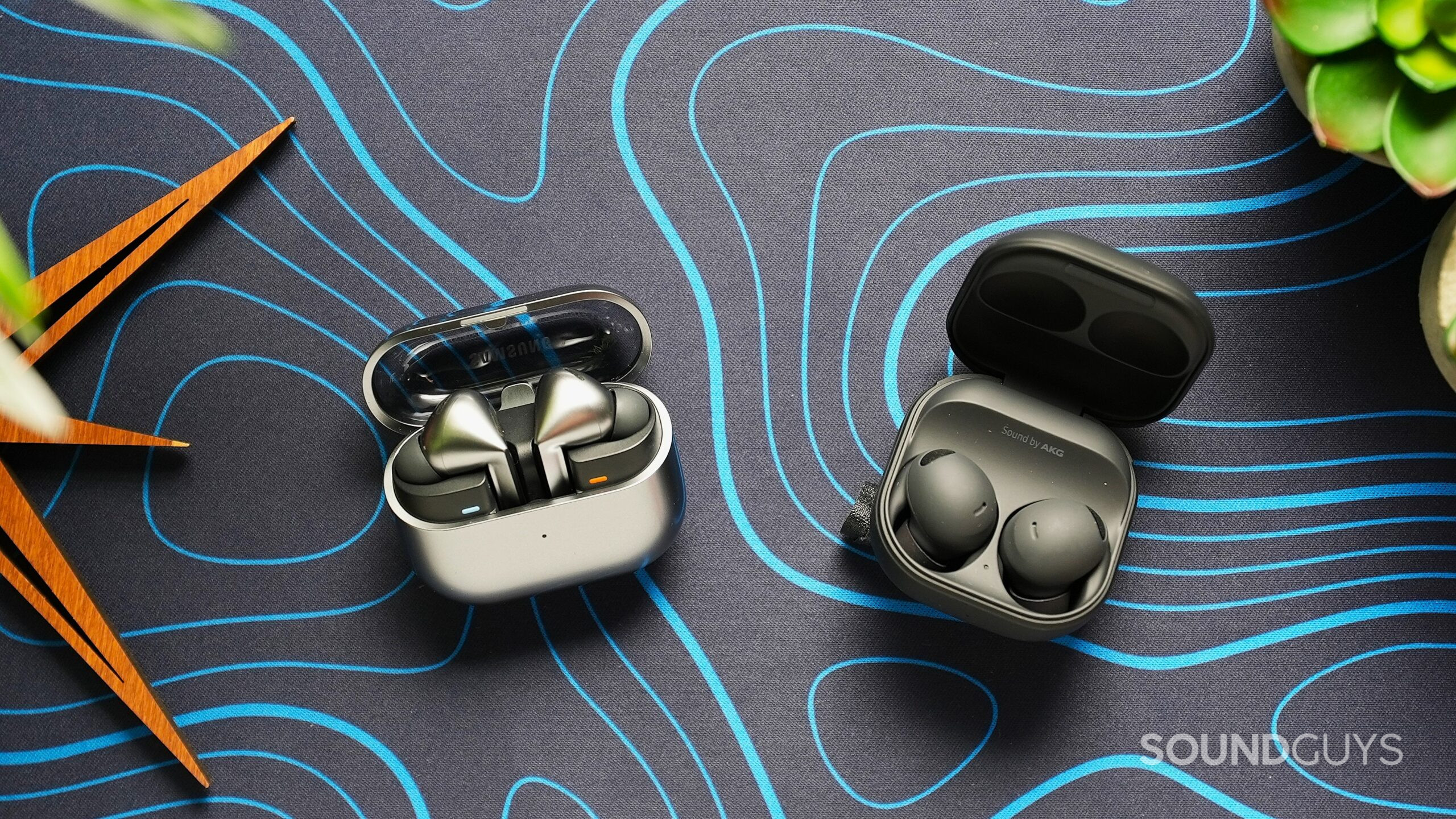 samsung galaxy buds 3 pro and buds 2 pro open case side by side