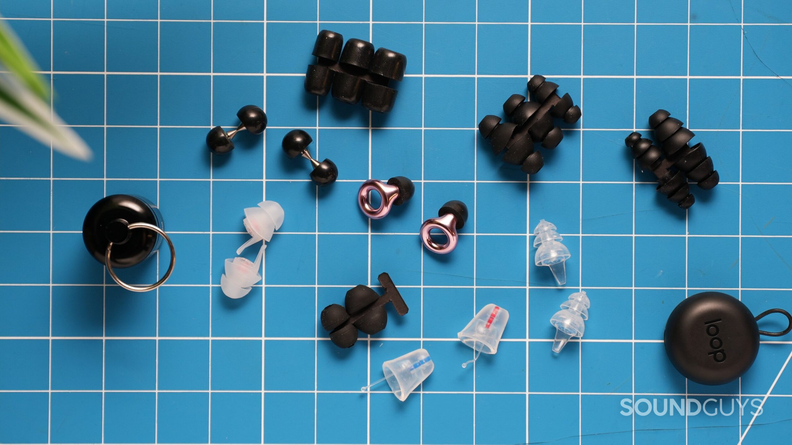 earplugs on a blue mat