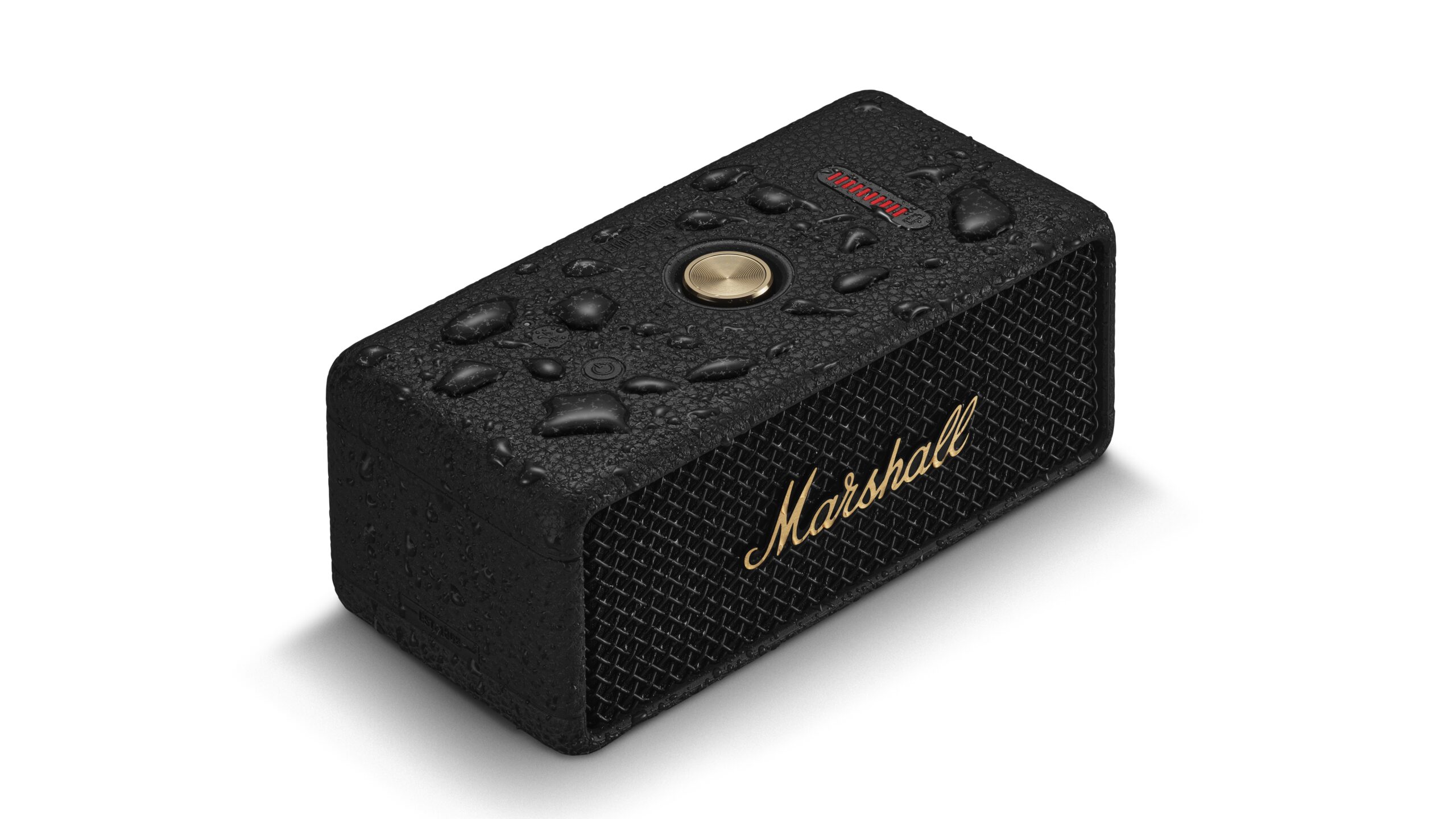 marshall emberton III speaker with water on it