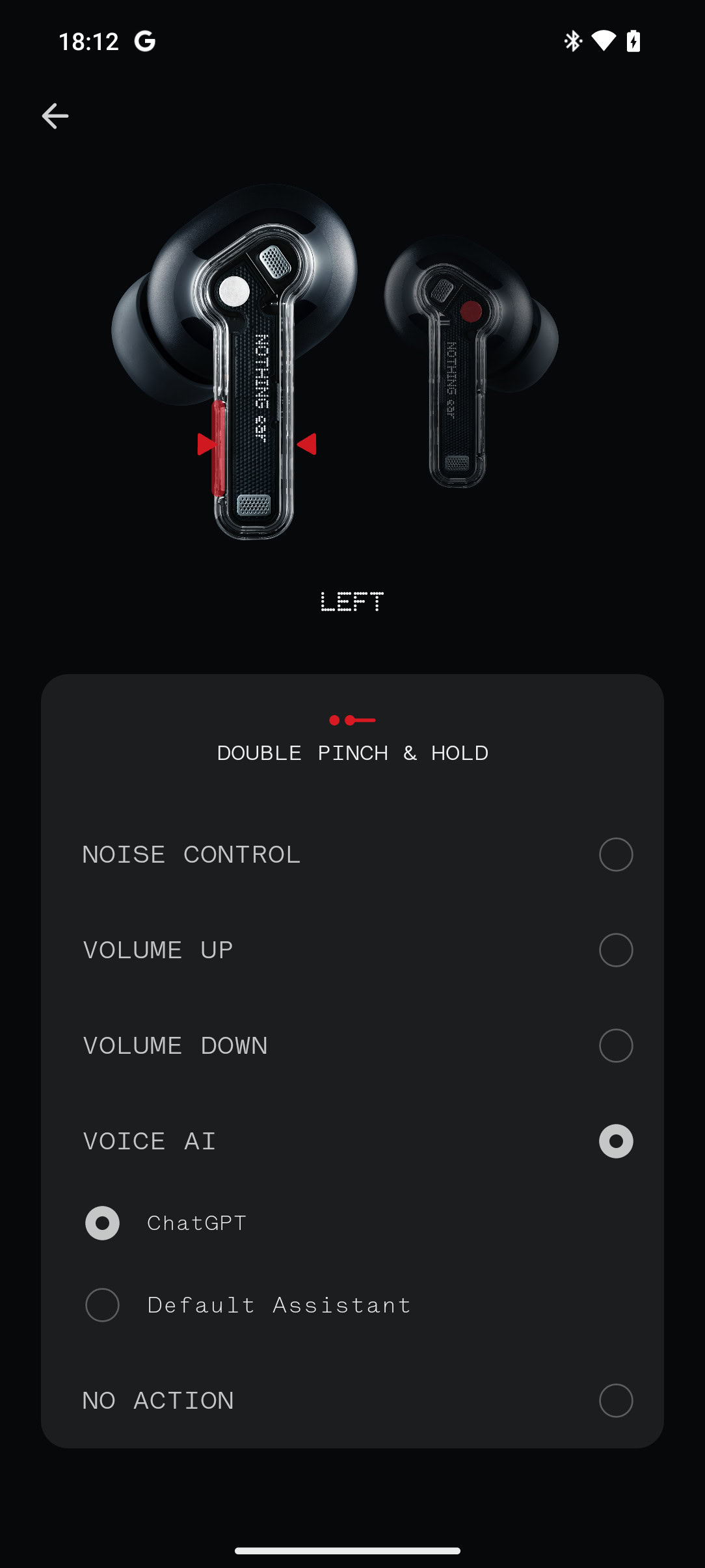 how to select ChatGPT as your Voice AI in the Nothing X app