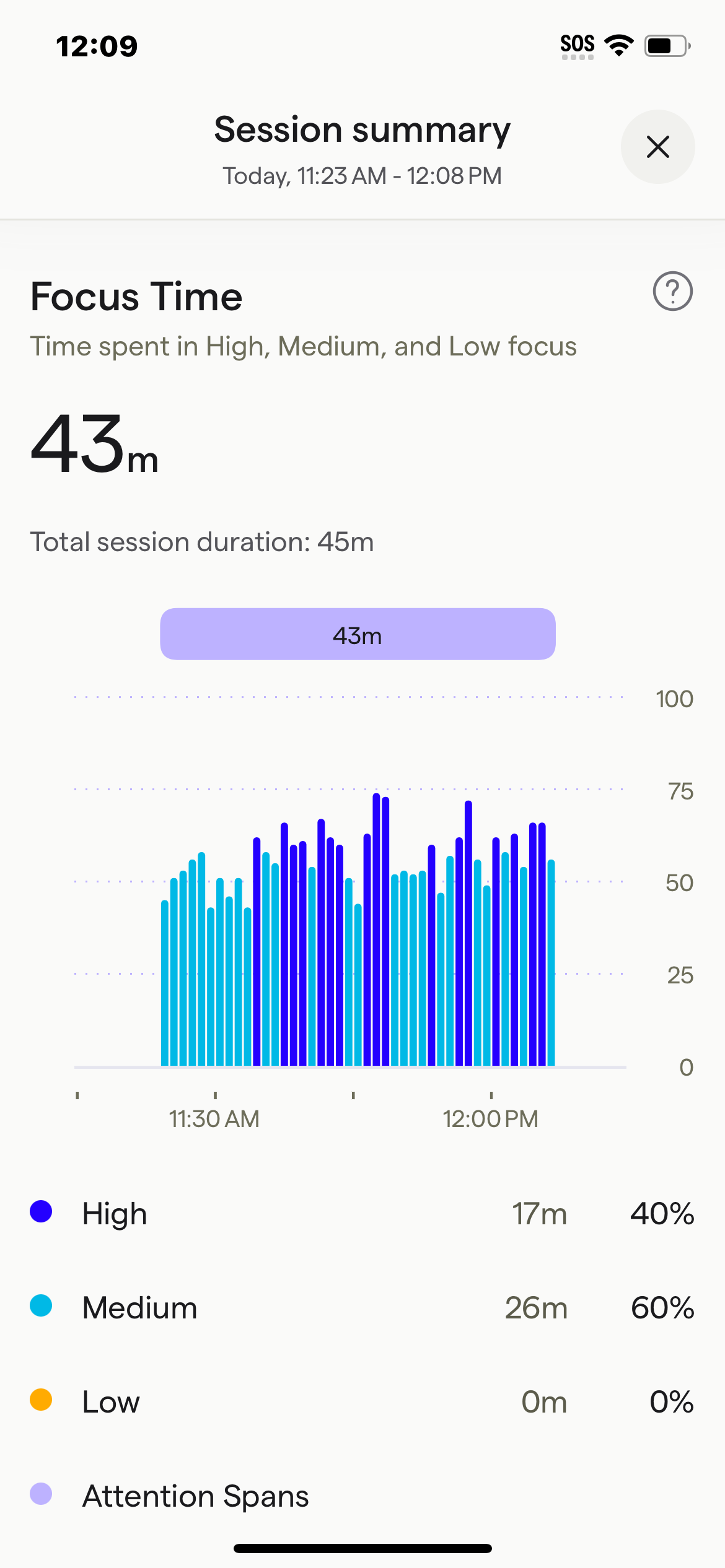 neurable app focus data recording