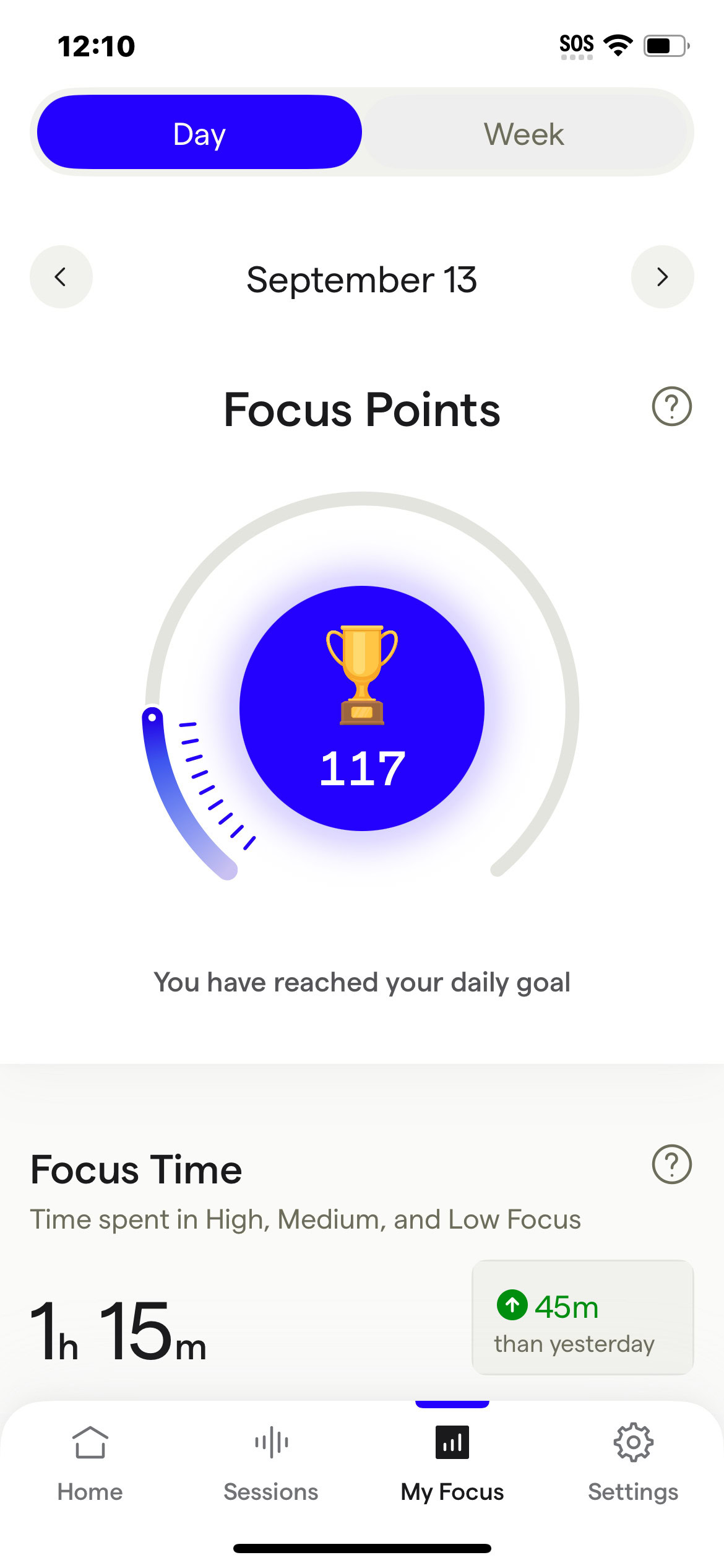 neurable app daily goal achievement