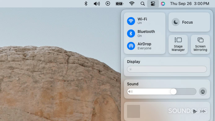 Mac Control Center Settings.