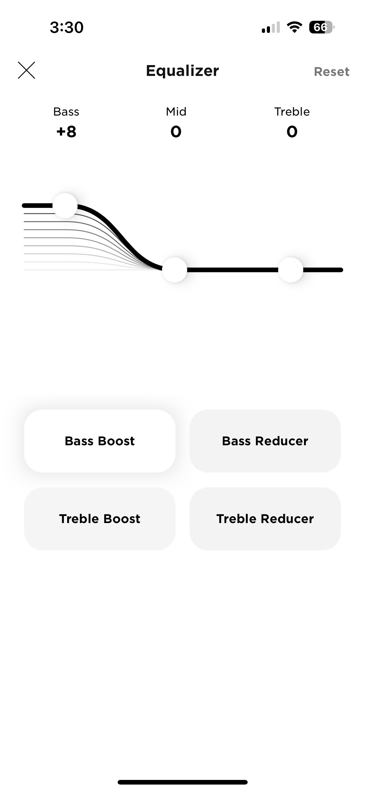 Screen shot of the Bose app while connected to the SoundLink Flex (2nd Gen)