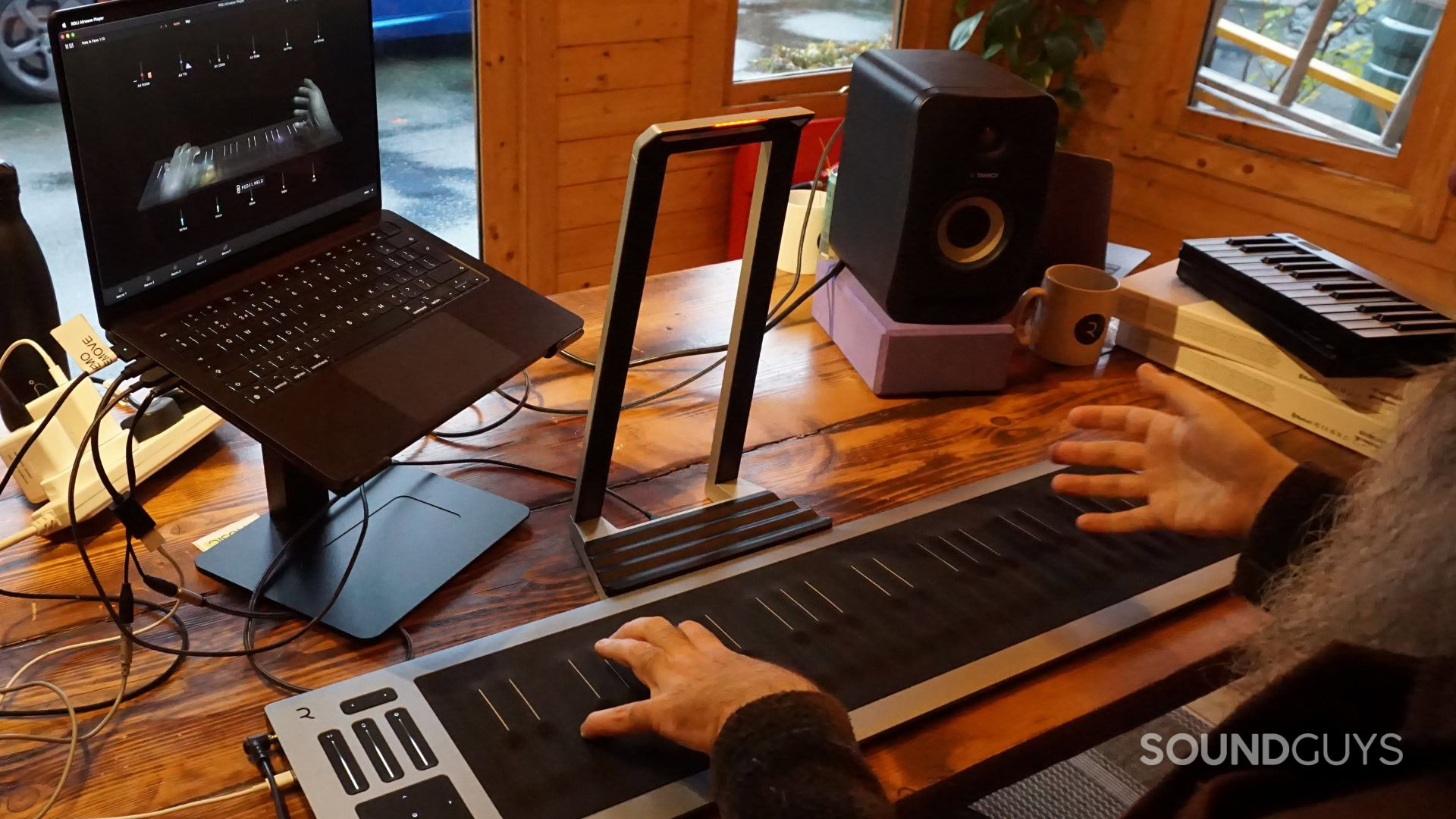 A photograph of the ROLI Airwave and Equator 2 soft synth.