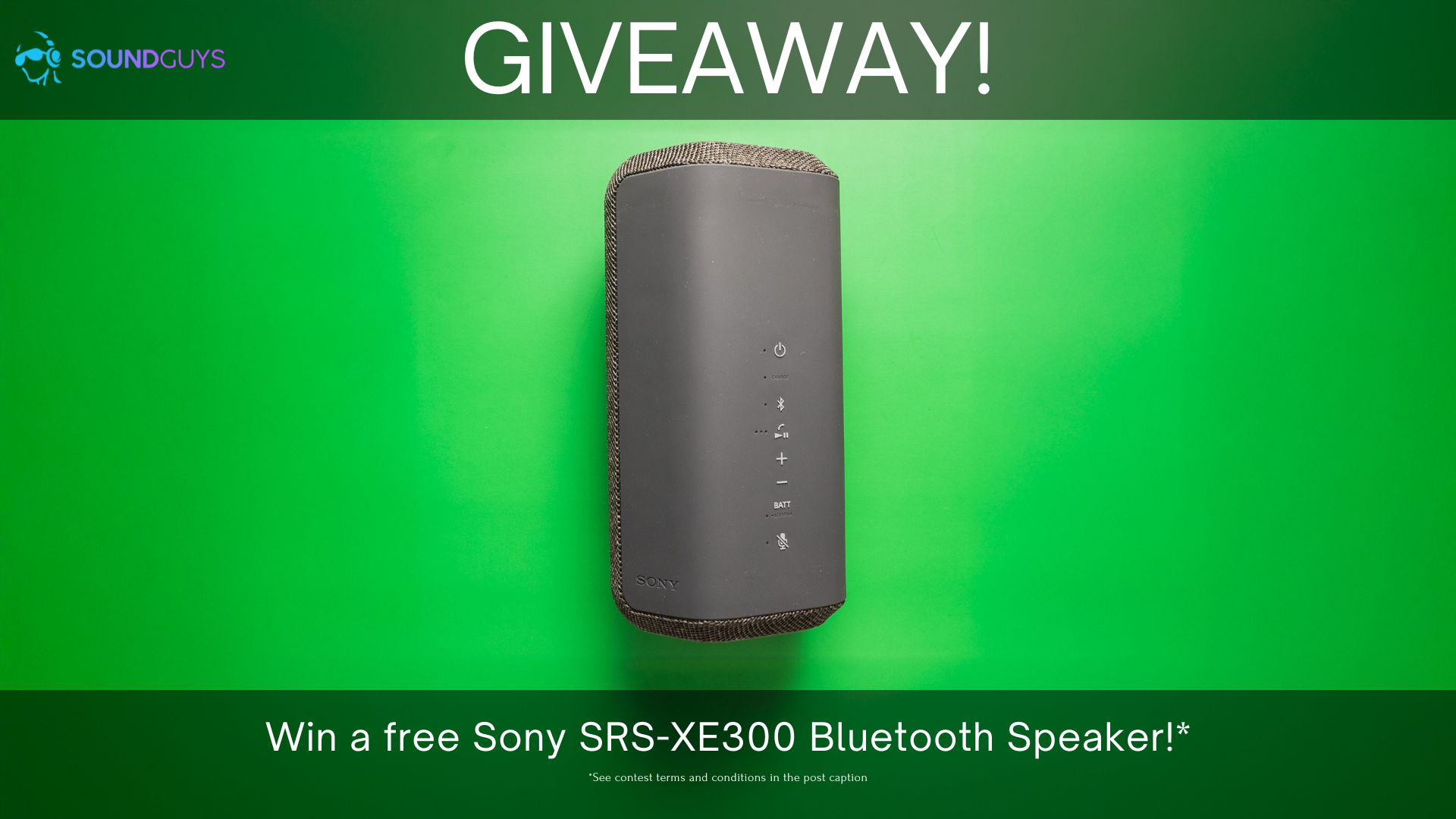 SoundGuys Season of Giving Week 1 Sony SRS-XE300 Bluetooth speaker free giveaway.