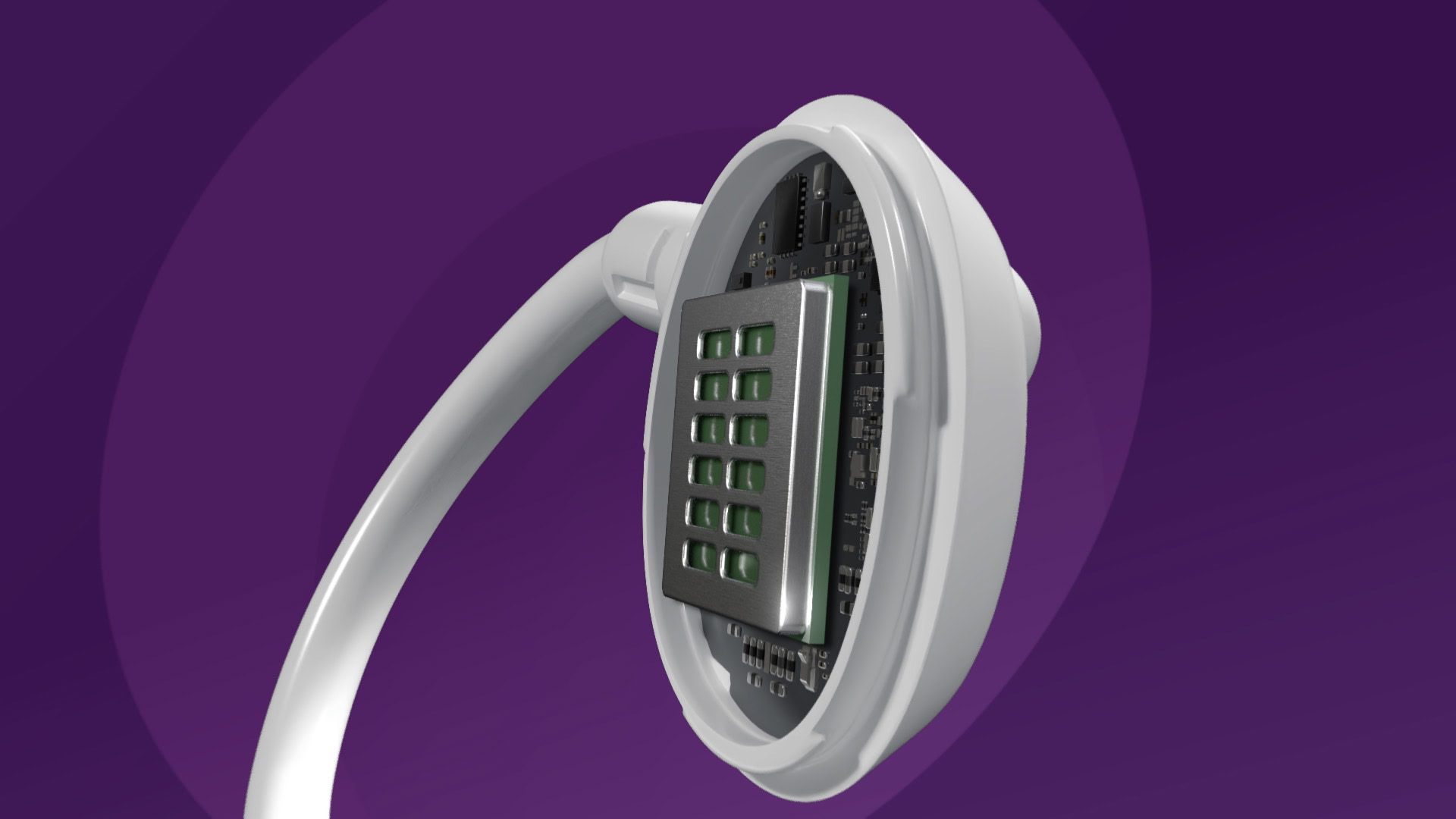 A render of xMEMS Sycamore inside open earbuds.