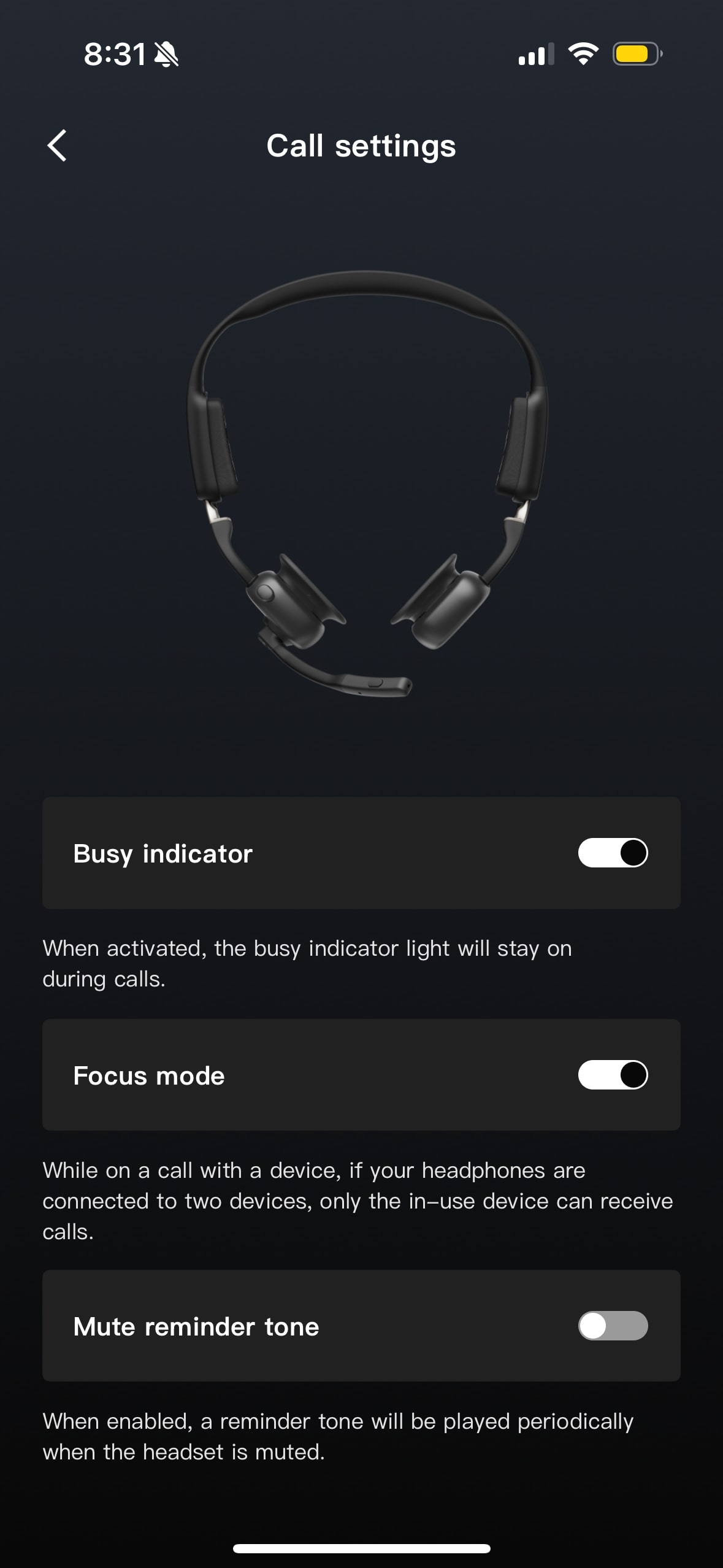 The Shokz app displays the Shokz OpenMeet UC user toggles.