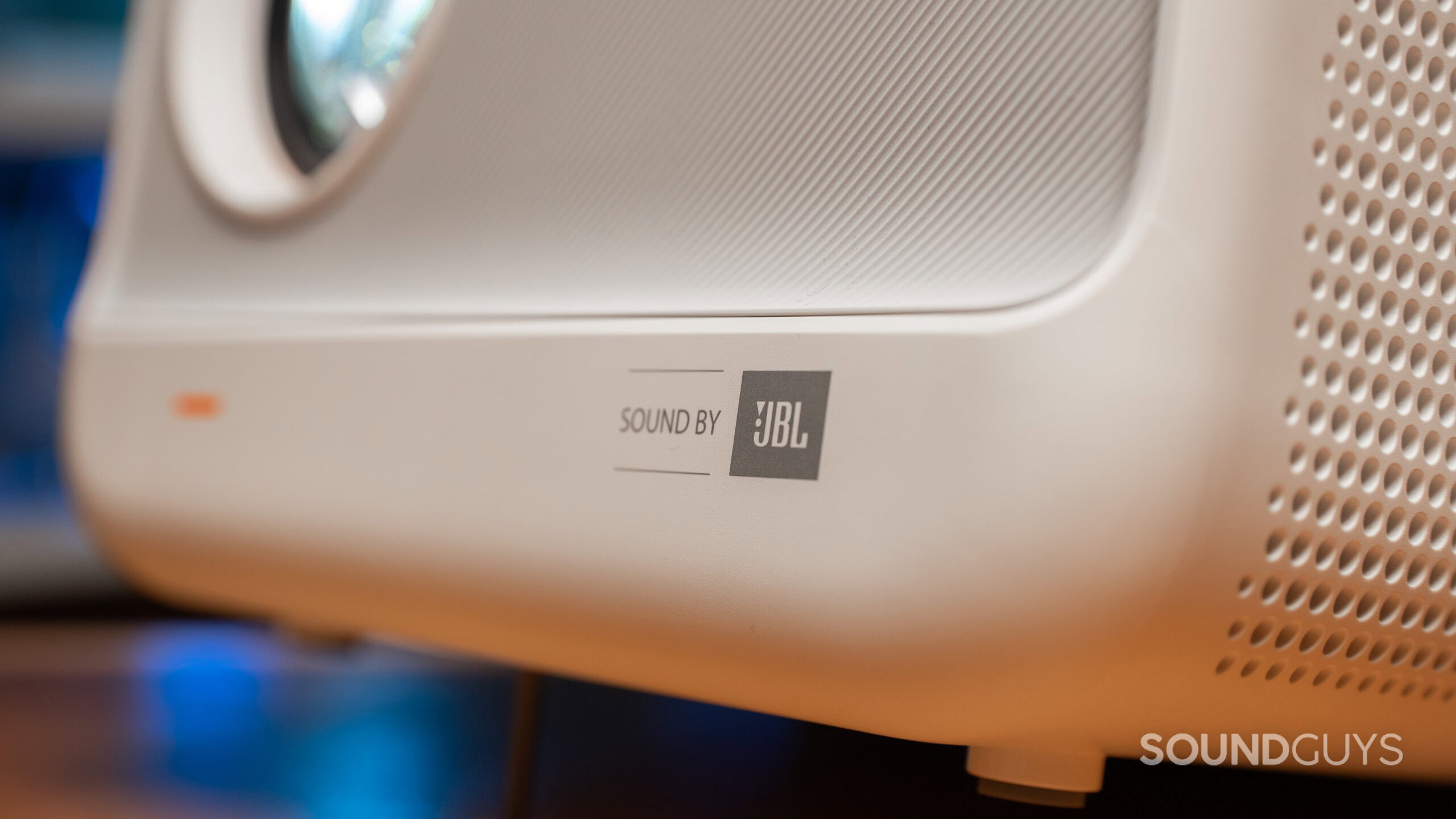 Front of the Yaber L2s Projector that says, &quot;Sound By JBL&quot;