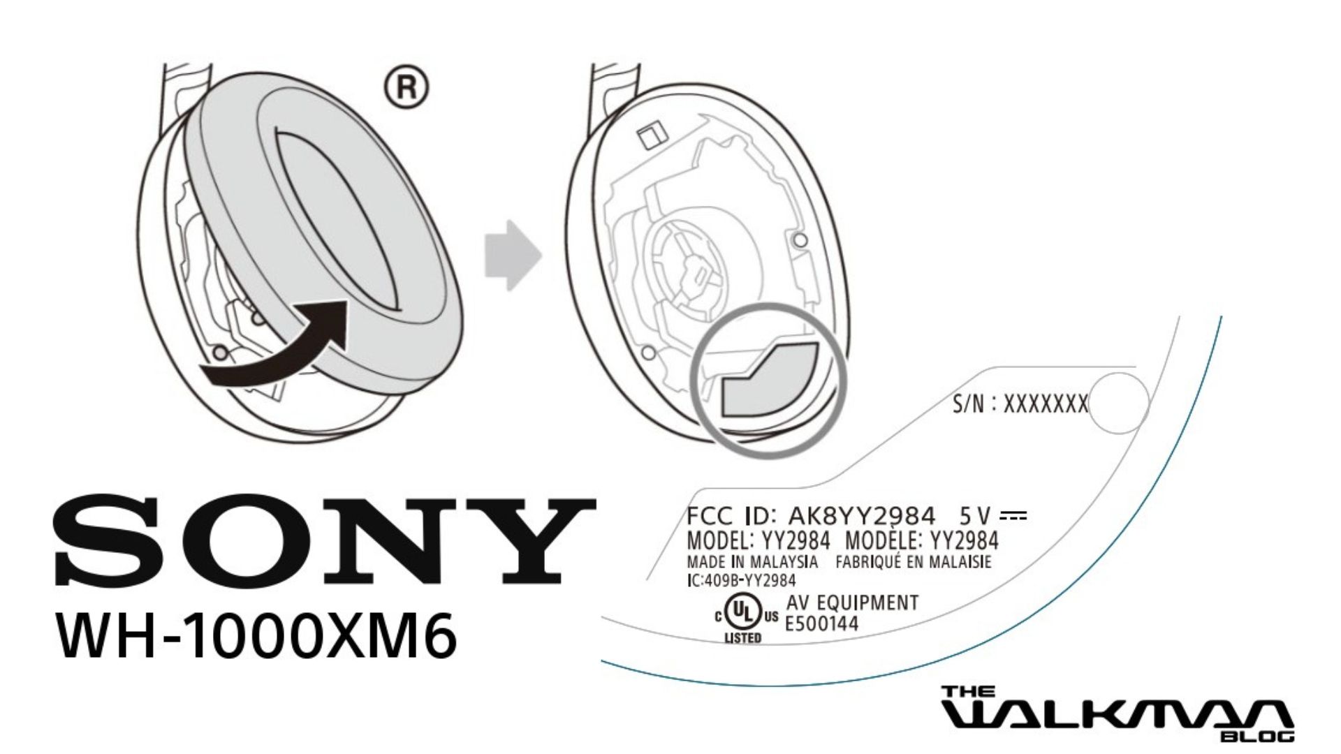 A screenshot of the Sony WH-1000XM6 earpad design.